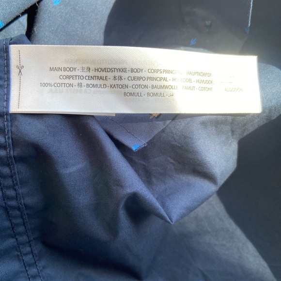 Ariat Men's Pollerd Shirt Large Long Sleeve Fitted Dark Blue Cactus Print Button - Picture 12 of 14